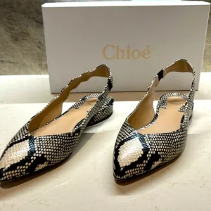 NWT!  Chloe Slingback Ballet Flats, 38.5