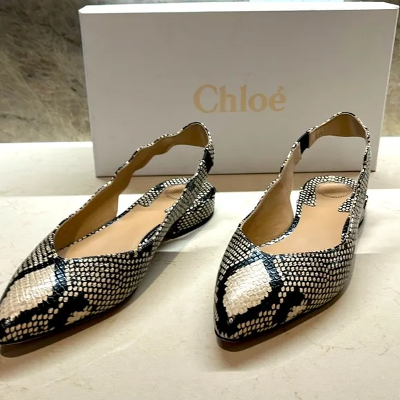 NWT!  Chloe Slingback Ballet Flats, 38.5
