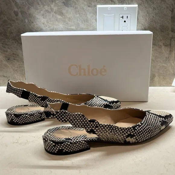 NWT!  Chloe Slingback Ballet Flats, 38.5