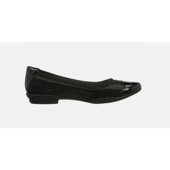 NWT Clarks Unstructured Neenah Garden Flat Shoes ballet black sz 6