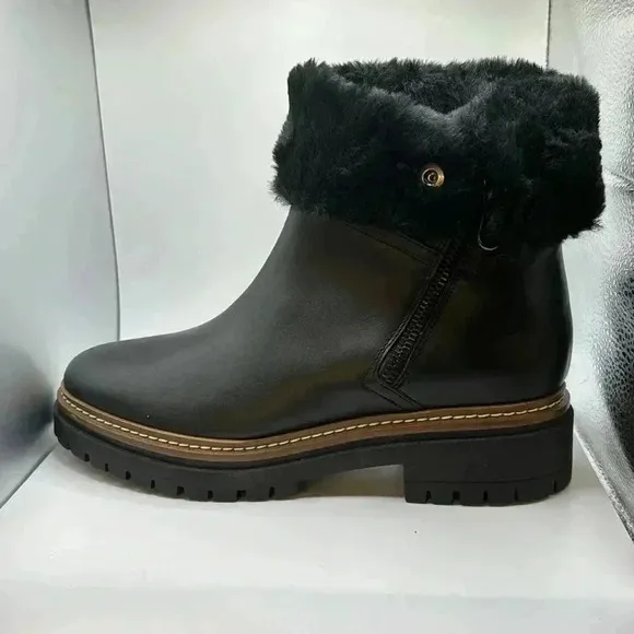 NWT🇮🇹 Fabianelli Black  Leather Suede Shearling Boots 40EU 9US Made In Italy