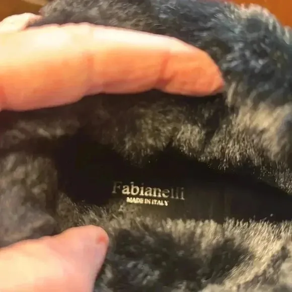 NWT🇮🇹 Fabianelli Black  Leather Suede Shearling Boots 40EU 9US Made In Italy