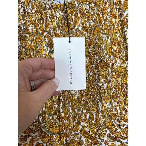 NWT Faithfull The Brand La Romarine La Medina Paisley Midi Dress Multicolor