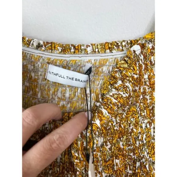 NWT Faithfull The Brand La Romarine La Medina Paisley Midi Dress Multicolor
