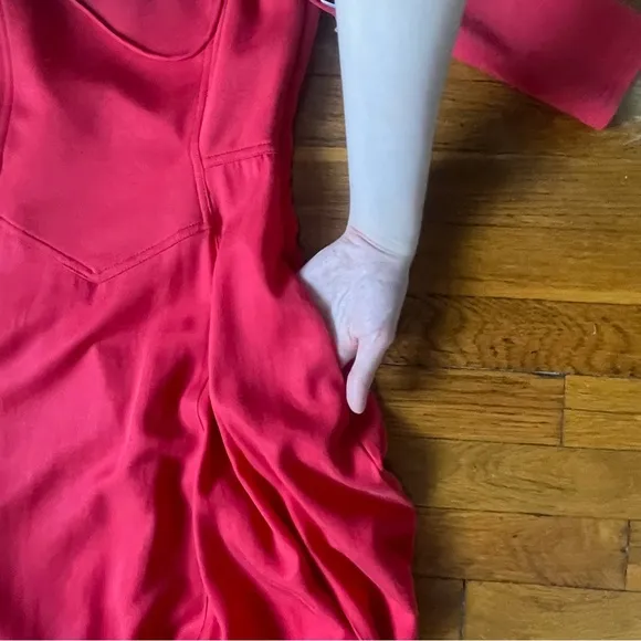 NWT Free People Elsie Red Midi Dress w Deep Pockets Size XS