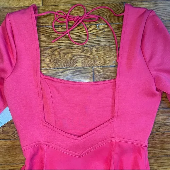 NWT Free People Elsie Red Midi Dress w Deep Pockets Size XS