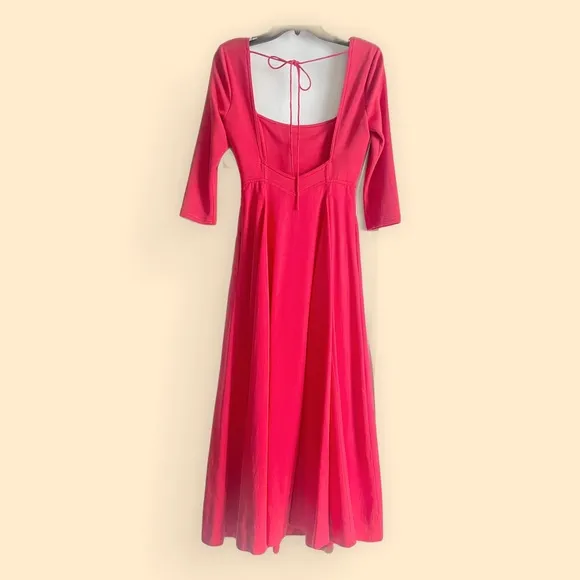 NWT Free People Elsie Red Midi Dress w Deep Pockets Size XS