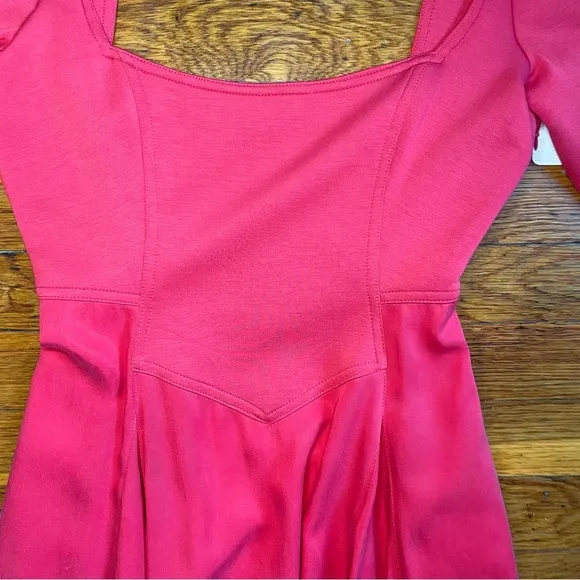 NWT Free People Elsie Red Midi Dress w Deep Pockets Size XS