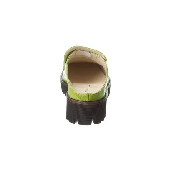 NWT INTENTIONALLY BLANK Kowloon Leather Loafer Green Crocodile-Embossed in box 7