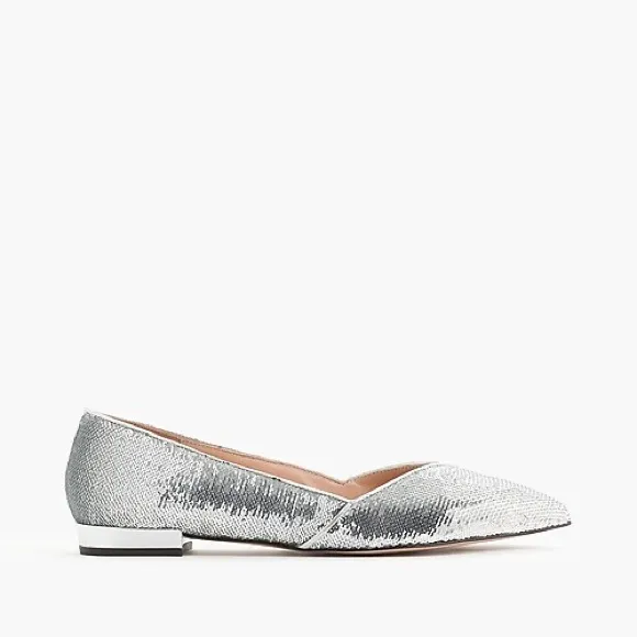 NWT J. Crew Gwen flats with glittery sequins