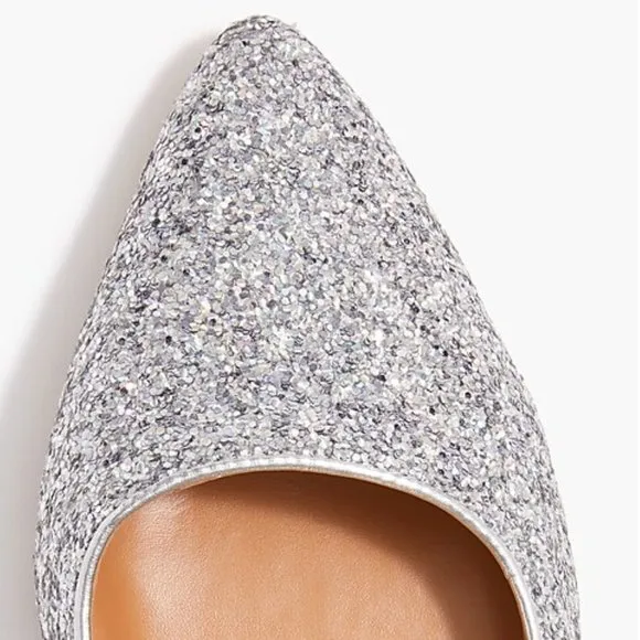 NWT J.Crew Factory Glitter slingback flats