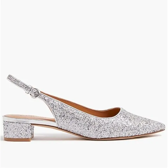 NWT J.Crew Factory Glitter slingback flats