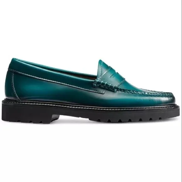NWT JH Bass Whitney Candy Lug Weejun Loafer Flats Deep Teal Womens Sz 6 IN BOX