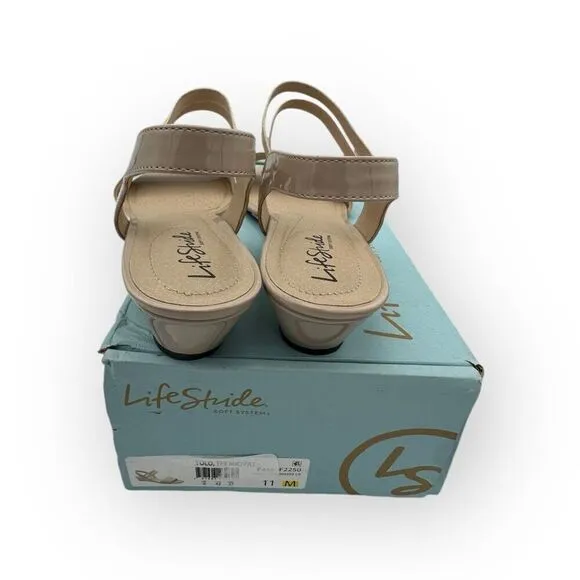 NWT LifeStride Womens Yolo Soft System Wedge Sandals Tender Taupe Size 11M