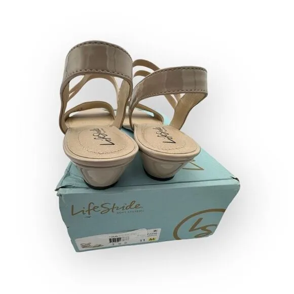 NWT LifeStride Womens Yolo Soft System Wedge Sandals Tender Taupe Size 11M