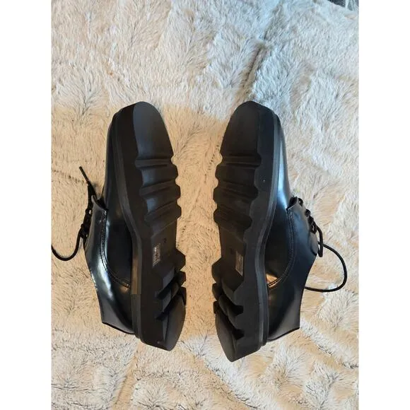 NWT Maeve Square-Toe Black Leather Loafers - 40 EU (9.5 US-10 US)