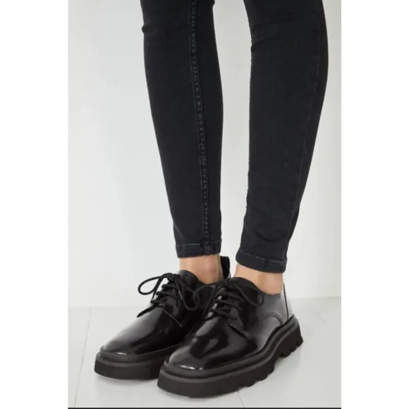 NWT Maeve Square-Toe Black Leather Loafers - 40 EU (9.5 US-10 US)