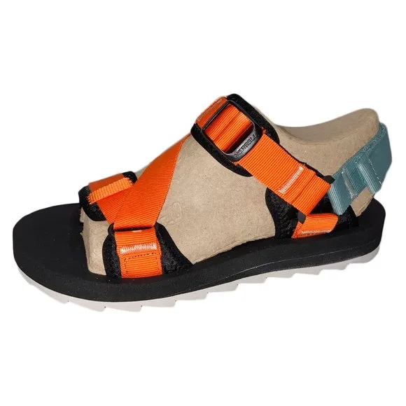 NWT MERRELL MSRP $84.99 MEN'S BLACK EXUBERANCE ORANGE ALPINE STRAP SANDALS