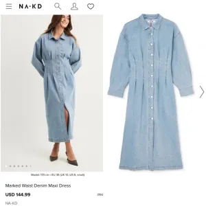 NWT Na-kd Marked Waist Denim jean Maxi / Midi Dress
