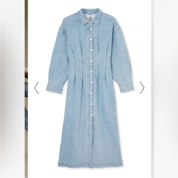 NWT Na-kd Marked Waist Denim jean Maxi / Midi Dress