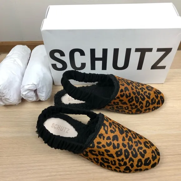 NWT Schutz Pompey Genuine Calf Hair Slingback Flat