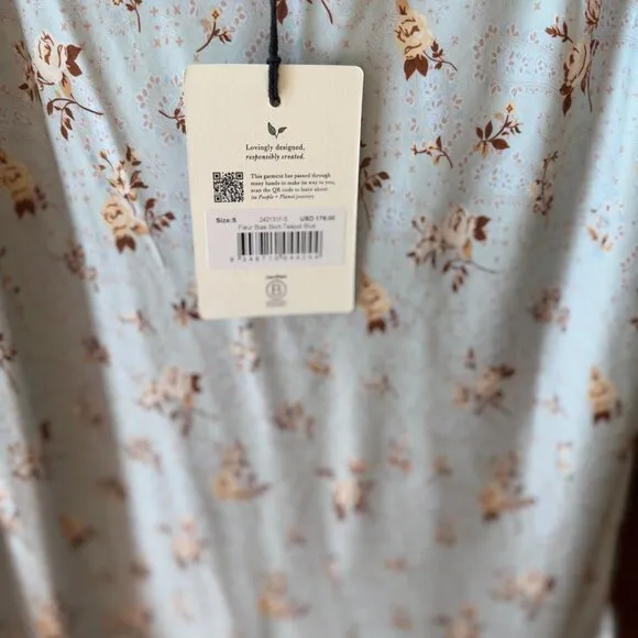 NWT Spell Fleur Bias Skirt – Teapot Blue – Size S