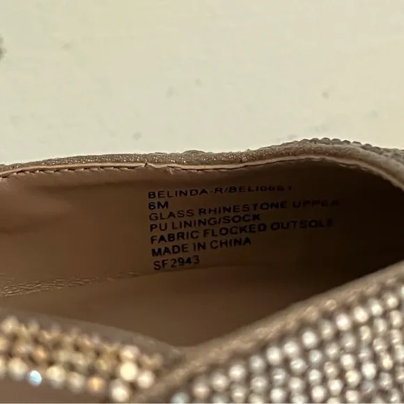 NWT Steve Madden Champagne Embellished Belinda Flats