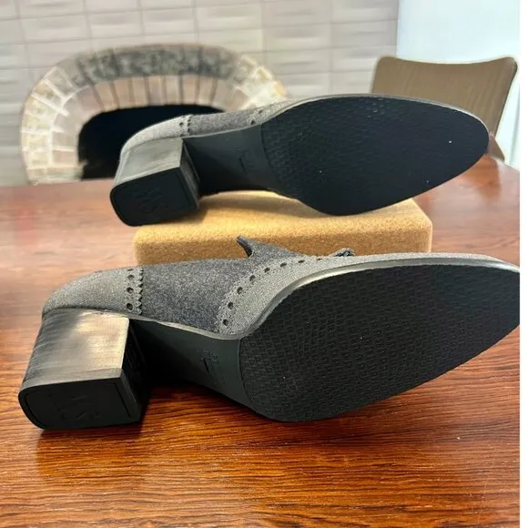 NWT Stuart Weitzman GIRLTHING Heeled Loafers - Gray Shark Nappa - Size 10N