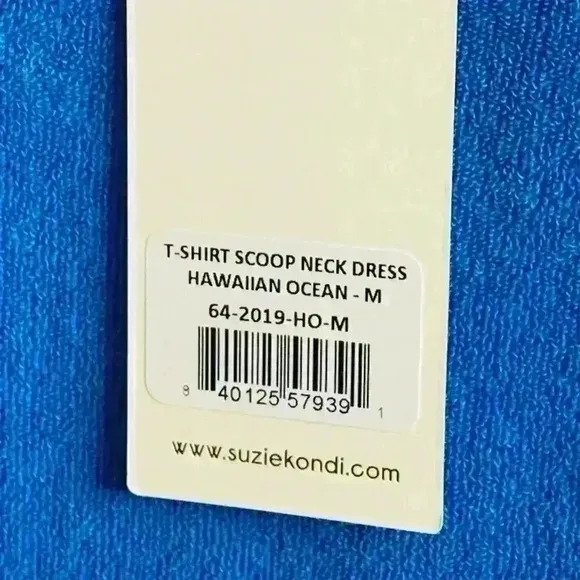 *NWT* SUZIE KONDI Asti T-Shirt Dress in Beach Terry size M color Hawaiian Ocean