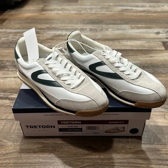 NWT • Tretorn • Rawlins Green/Grey sneakers