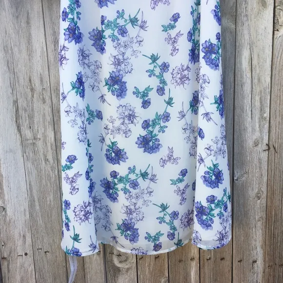 NWT Yumi Kim Boardwalk Floral Print Midi Dress Blue White S