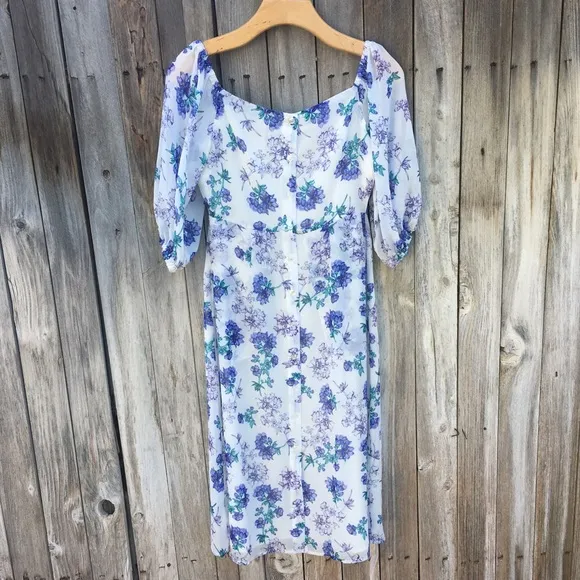NWT Yumi Kim Boardwalk Floral Print Midi Dress Blue White S