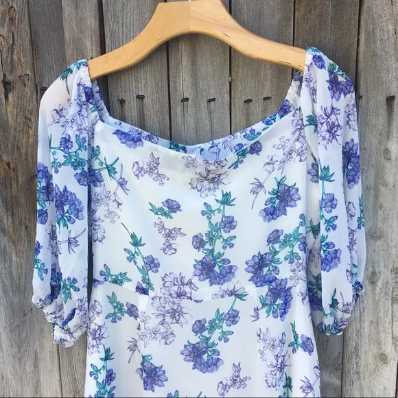 NWT Yumi Kim Boardwalk Floral Print Midi Dress Blue White S