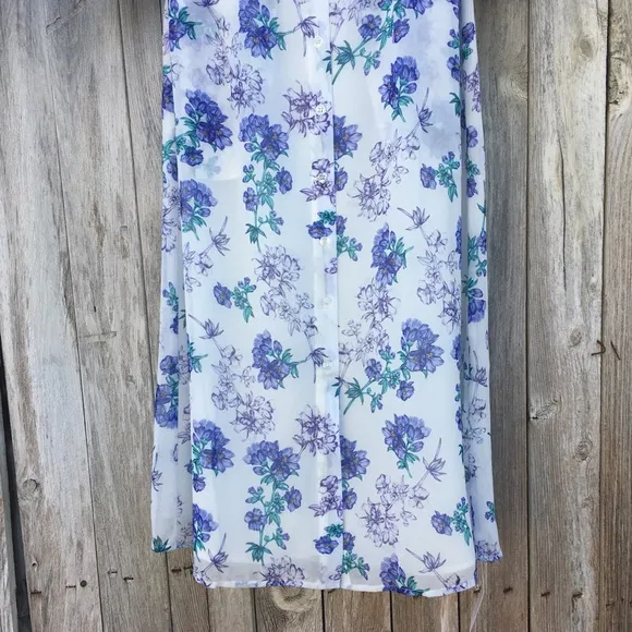 NWT Yumi Kim Boardwalk Floral Print Midi Dress Blue White S