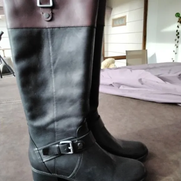 NWTs ~ Worn Once in the House! Bandolino Leather Boots - size 8 1/2
