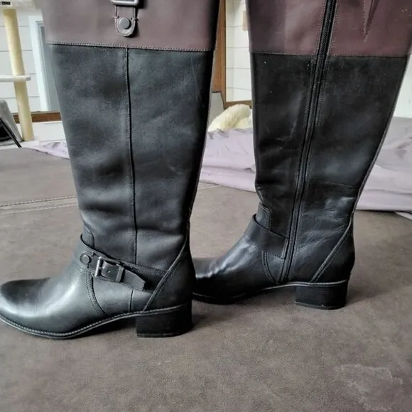 NWTs ~ Worn Once in the House! Bandolino Leather Boots - size 8 1/2