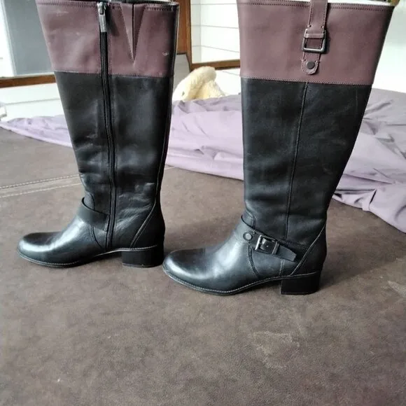 NWTs ~ Worn Once in the House! Bandolino Leather Boots - size 8 1/2