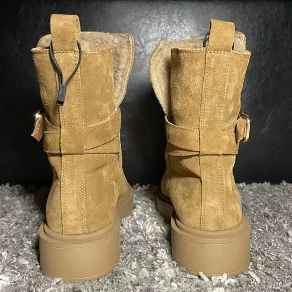 NWT Zara Fleece Lined Split Leather Boots
