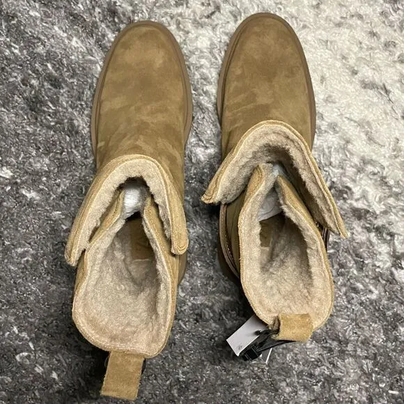 NWT Zara Fleece Lined Split Leather Boots