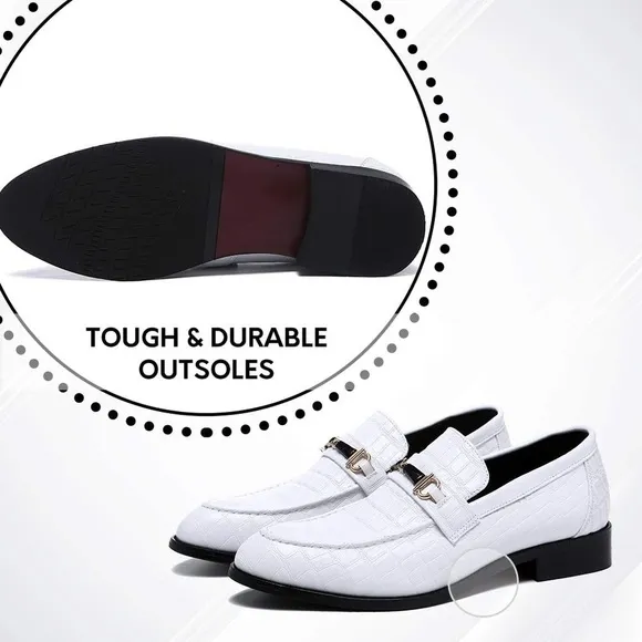 NXY Men's White Dress Shoes Oxford Classic Modern Formal Business Loafer Shoes