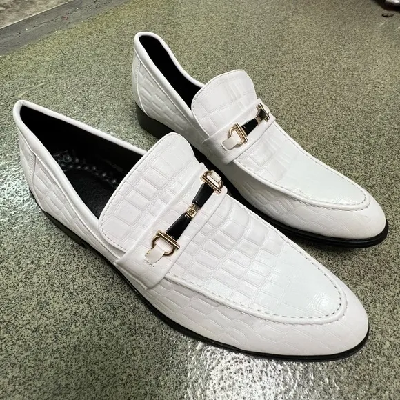 NXY Men's White Dress Shoes Oxford Classic Modern Formal Business Loafer Shoes