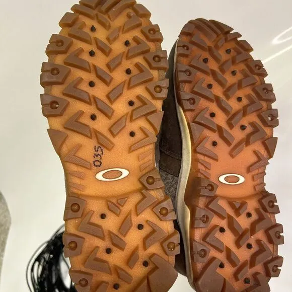 OAKLEY TACTICAL FIELD GEAR BOOTS THERMOLITES US8 Brown Leather Waterproof Hiking