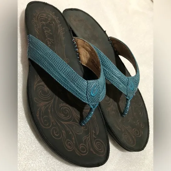 Olukai Haiku Elua Leather Flip Flops
