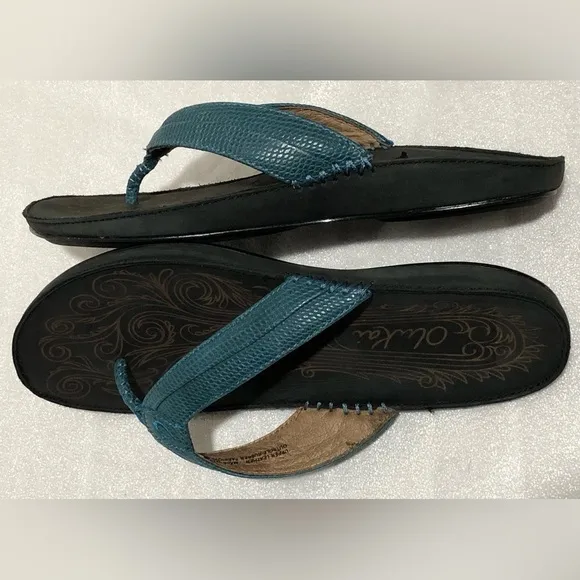 Olukai Haiku Elua Leather Flip Flops