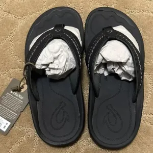 OLUKAI HOKUA WATER RESISTANT Sandals HOKUA-10161 BLACK DARK SHADOW