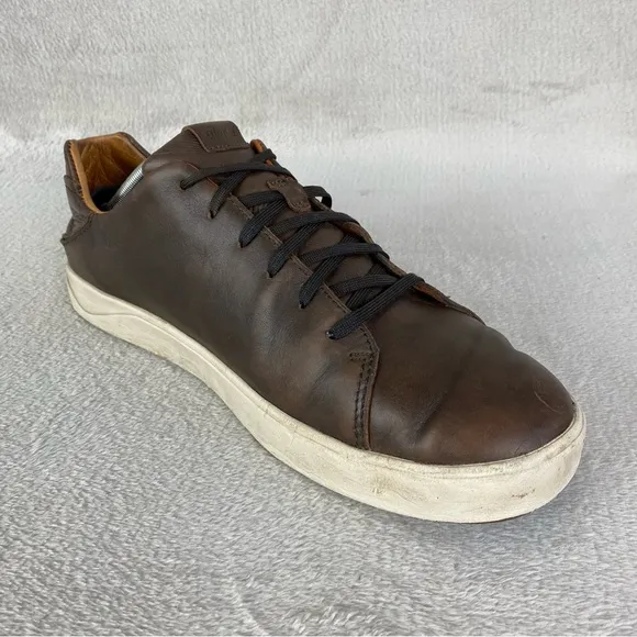 Olukai Lae'ahi Li 'Ili Mens Casual Sneakers Sz 13 Brown Leather Drop Heel Shoes
