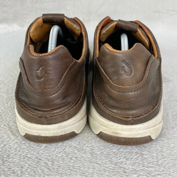 Olukai Lae'ahi Li 'Ili Mens Casual Sneakers Sz 13 Brown Leather Drop Heel Shoes