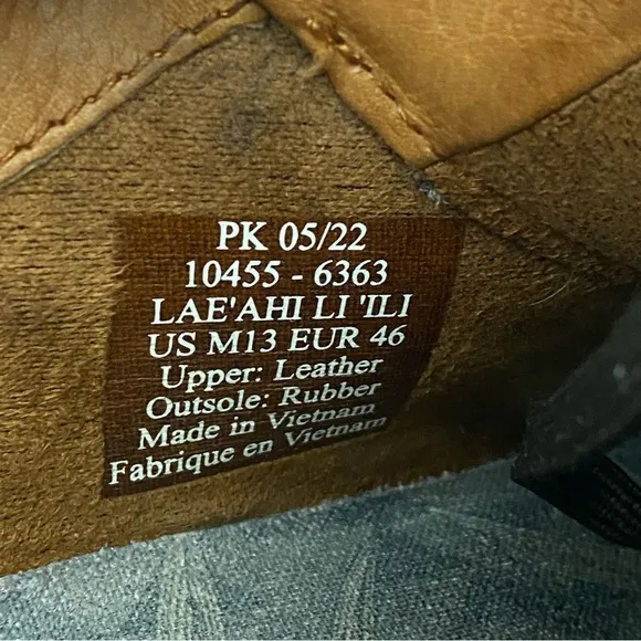 Olukai Lae'ahi Li 'Ili Mens Casual Sneakers Sz 13 Brown Leather Drop Heel Shoes