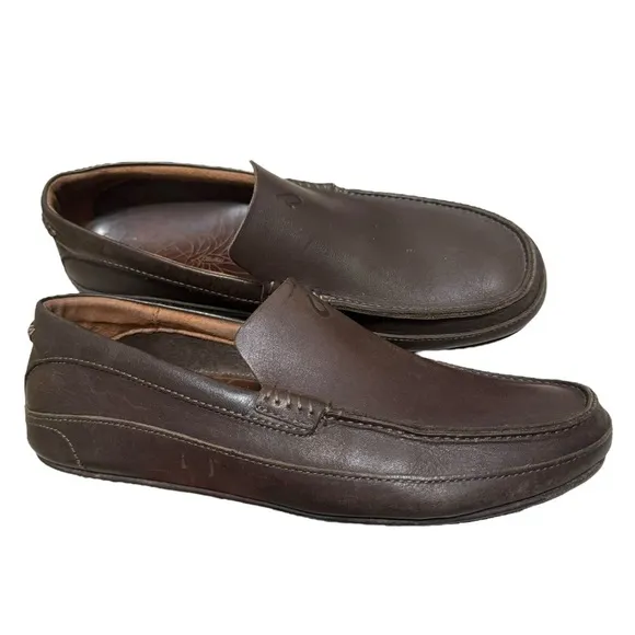 Olukai Men’s Kulana Leather Brown Loafer shoes Size 9