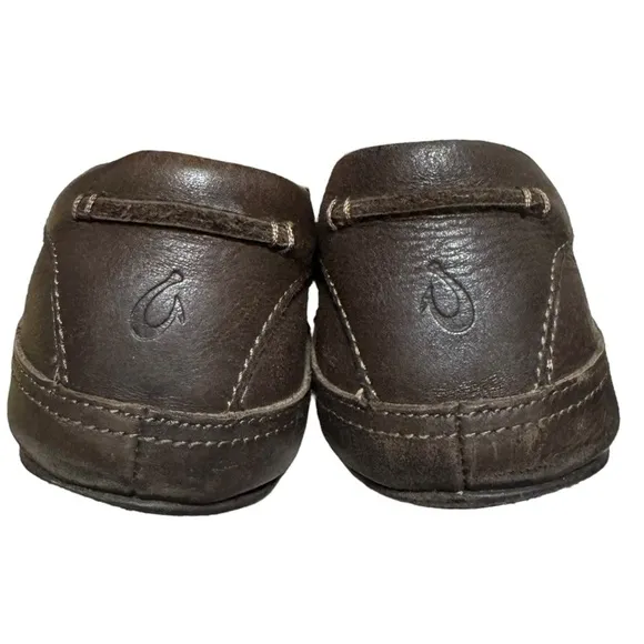 Olukai Men’s Kulana Leather Brown Loafer shoes Size 9
